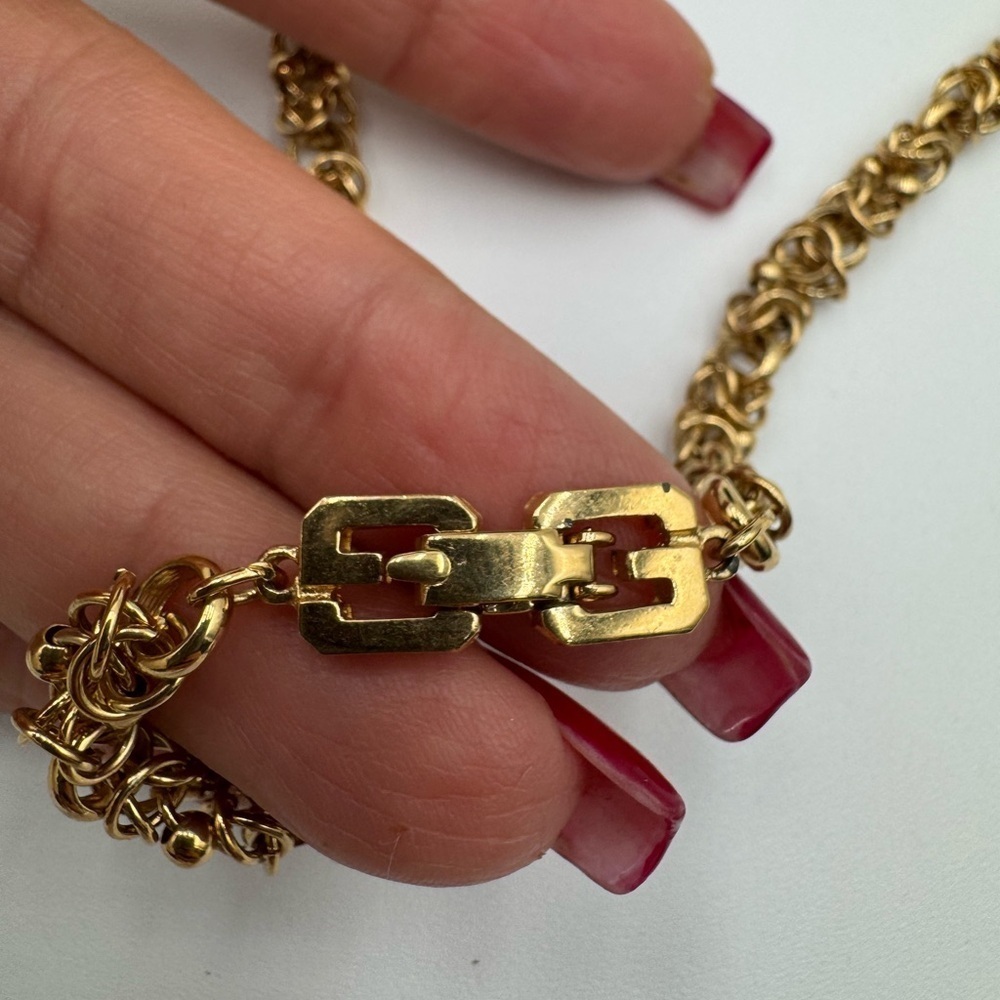 Givenchy  vmVintage  Gold Plated Byzantine Chain  Necklace Choker - Picture 10 of 11
